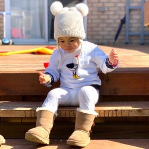 White Jacadi Paris fleece sweatshirt